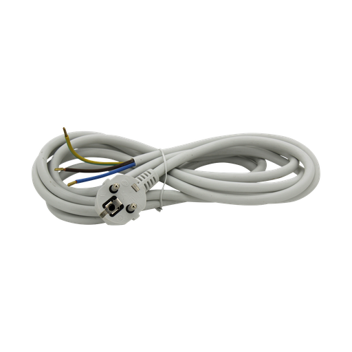 [ASB431] Strømkabel OPAL med stik; 3 m, hvid, H05VV-F 3x1,5, PVC, IP20.
