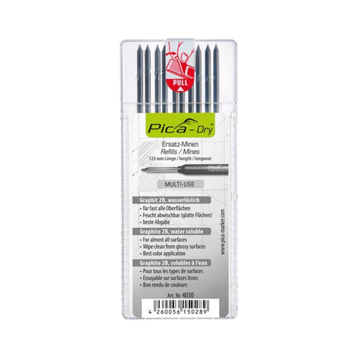 [92-PC4030] Markeerimispliiatsi Pica DRY südamik, grafiit. Pakendis 10 tk.