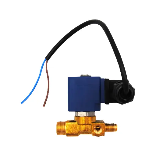 [11485] Solenoid valve for vacuum pump, with 1/4 "SAE M x 3/8" SAE M connection.