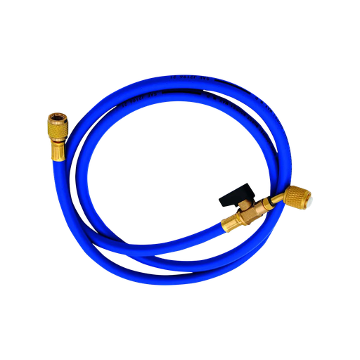 [11665] Blue pressure hose with 45° tap 5/16" SAE x 1/4" SAE. Length 1500 mm.