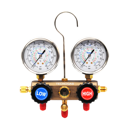 [11438] 4-ways type manifold with flow indicator.