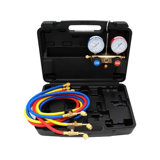 [11530] Manifold set in the protective plastic case. Includes 4-way manifold.